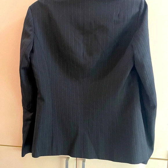 BCBG MAXAZRIA Women’s striped Jacket Blazer Black Sz 8 wool blend - Picture 2 of 7